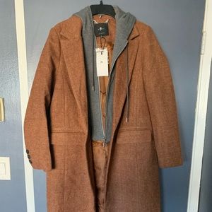 7 For All Mankind Blazer Trench Coat w/Hoodie
